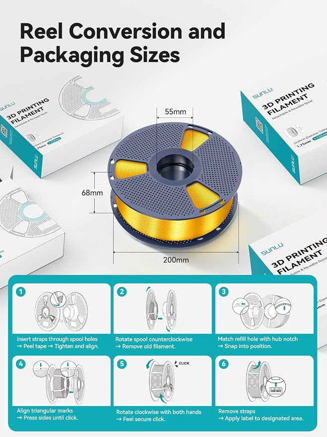 SUNLU Silk PLA Filament 1.75mm, Neatly Wound Shiny PLA 3D Printer Filament, Dimensional Accuracy +/- 0.02mm, Fit Most 3D Printers,Good Vacuum Packaging, 1kg Spool(2.2lbs), Silky Purple