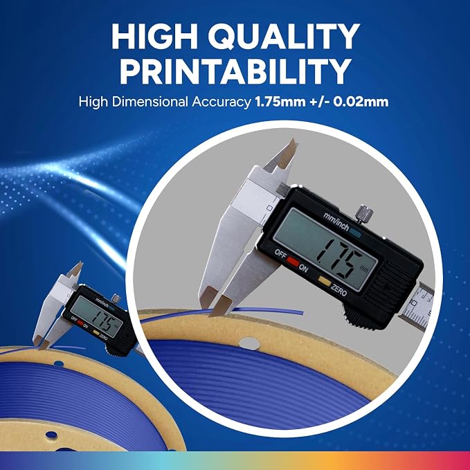 OVERTURE PLA Plus (PLA+) Filament 1.75mm, Stronger & More Durable, Professional Toughness 3D Printer Filament 1kg (2.2lbs), High Precision +/- 0.02mm, Tangle-Free (Dark Blue)