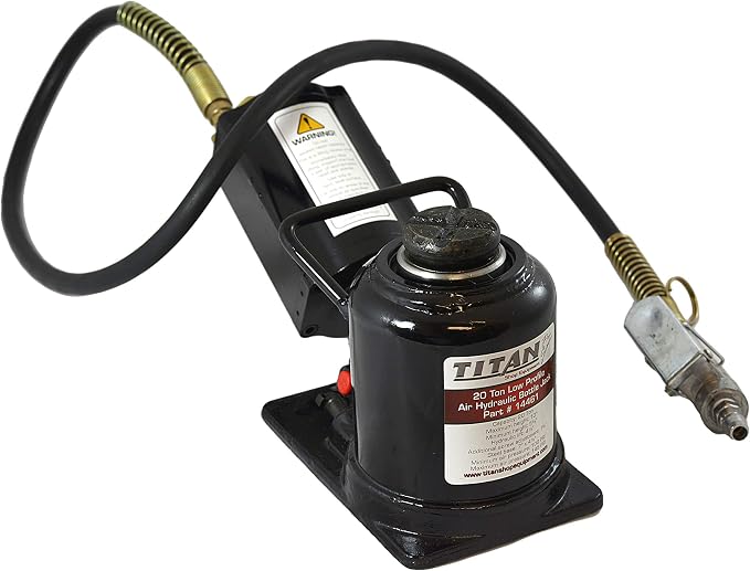 AME INTL 20-Ton Air/Hydraulic Bottle Jack, Low Profile, black (14461)