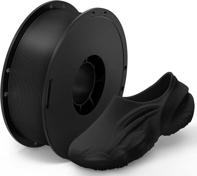 BIQU MorPhlex Flexible Filament 1.75mm, Turn 90A Into Ultra-Soft 75A with High Flexibility, 1Kg (2.2lbs) Spool - Dimensional Accuracy ±0.02 mm, Beginner-Friendly (Black)
