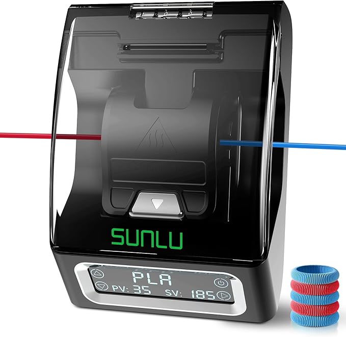 SUNLU Official Filament Connector, Fast Heating Filament Splicer for 3D Printer Filament 1.75mm, Up to 240°C, Compatible with PLA PETG TPU ABS PA Nylon, Easy to Use, Pack with 200PCS PTFE Sleeve