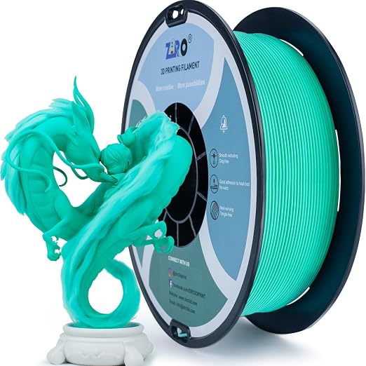 ZIRO Matte PLA Filament 1.75mm, Pure Color No-Shine 3D Printer Filament, High Toughness 3D Printing Material, Cyan (Matte)