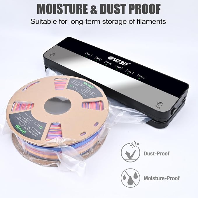 3D Filament Vacuum Sealer for Filament Storage Bags, Auto Completely Sealed, No air Leakage, 3D Printer Filament Storage Bags 30Pcs Vacuum Sealed Kit with 30 Desiccants