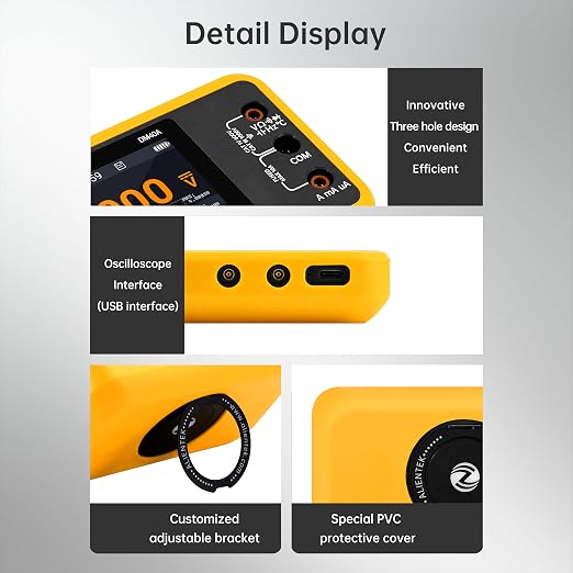 DM40A/B/C Digital Multimeter 59999 Counts, 4.5-Digit Rechargeable 3 in 1 Handheld Oscilloscope Multimeter Signal Generator,50M Sample Rate, Diode Test Automotive Tools (DM40A)