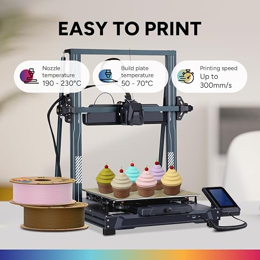 OVERTURE Matte PLA 1.75mm, Low Warp & Smooth Finish 3D Printer Filament | Frosted Matt Finish Hides Layer Lines, 1kg Spool (2.2lbs) Cardboard Spool, Fit Most FDM Printer (Matte Baby Pink)