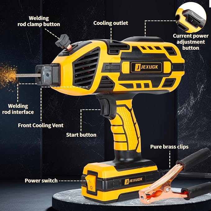 JEXUGK Portable Welding Machine, 110V Handheld Welder with 20PCS Rods, 20-120A Electric Welding Machine with IGBT Inverter & 5-Level Current Adjustment, Stick Welder for DIY Home Garage Metal Welding