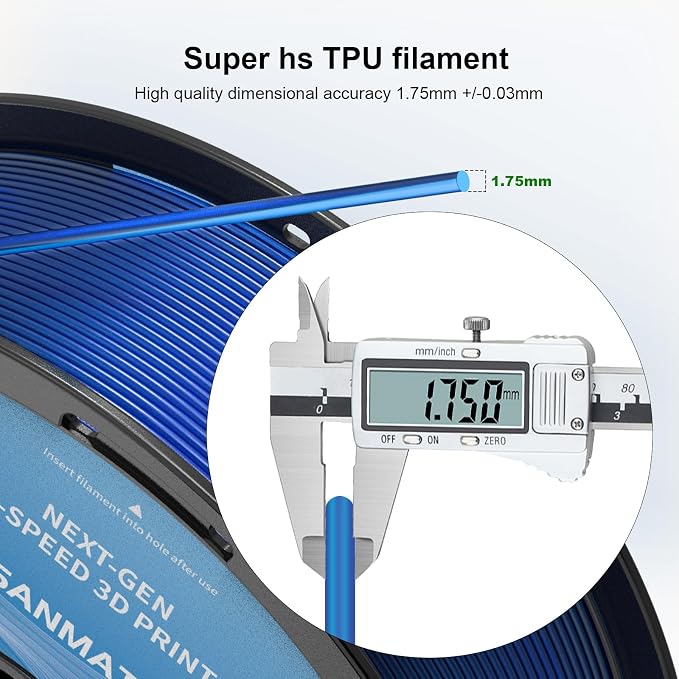 iSANMATE 95A TPU Filament Bundle 1.75mm, Clear Blue & Clear, 1kg*2 | High Speed HS / HF; Flexible TPU 95A; 3D Printer Filament for FDM 3D Printers; 1kg/2.2lbs; 50-100mm/s