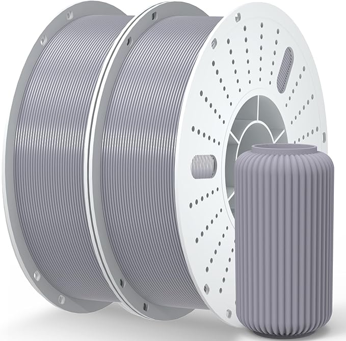 PINBALL PETG 3D Printer Filament 1.75mm High Precision Durable Moisture-Proof Strong Filament Mith Better Flow Dimensional Accuracy +/- 0.02mm Suitable for Most FDM 3D Printers 2 Kilograms Grey