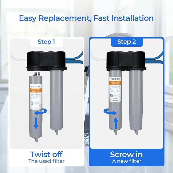 11 Plus/UPF 8 Sediment Replacement Filter, Compatible with DuPure 11 Plus Sediment Filter & Platinum Pure Plus 2-Stage Filtration System Pre-Filter, 2-Pack