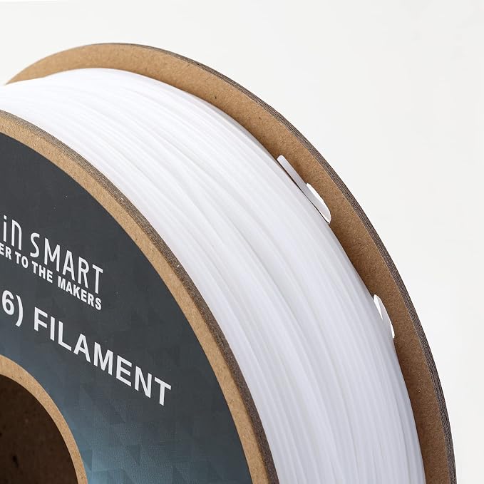SainSmart PA6 Nylon Filament 1.75mm 3D Printer Filament, 1kg Cardboard Spool(2.2lbs), Dimensional Accuracy +/- 0.04 mm, Fit Most FDM Printer (White)