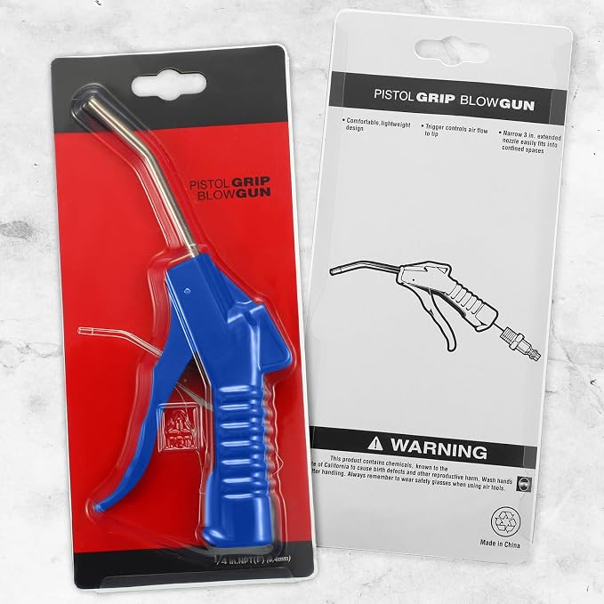 Honoson Air Nozzle Blower Gun Pistol Grip Air Blow Tool Compressor Accessories for Industrial Household Mechanics(Dark Blue,8 Pcs)