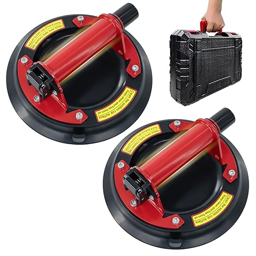 2 Pack 8"Suction Cups for Glass,Heavy Duty Glass Suction Cups to Lift Large Glass,Max Load 960lbs Window Suction Cups,Powerful Industrial Tile Suction Cup Tool for Lifting Glass,Tile, Granite