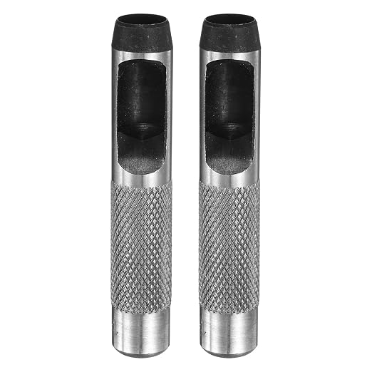 HARFINGTON 2pcs Leather Round Hole Punch, 13mm Hollow Hole Puncher Cutter Carbon Steel Circle Hole Punching Cutting Tool for Belt/DIY Leather Craft