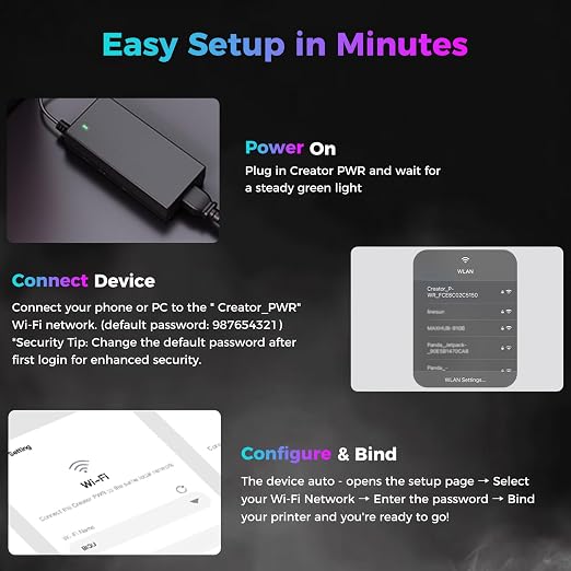 Creality Creator PWR Smart Power Supply, Real-Time Monitoring & Auto Shutdown, 3D Printer Smart Protection for Creality Hi / K1 / K1C / K1SE / K1 Max / K2 / K2Pro / K2 Plus/ K2SE / Ender 3 V3/ V3 Plus
