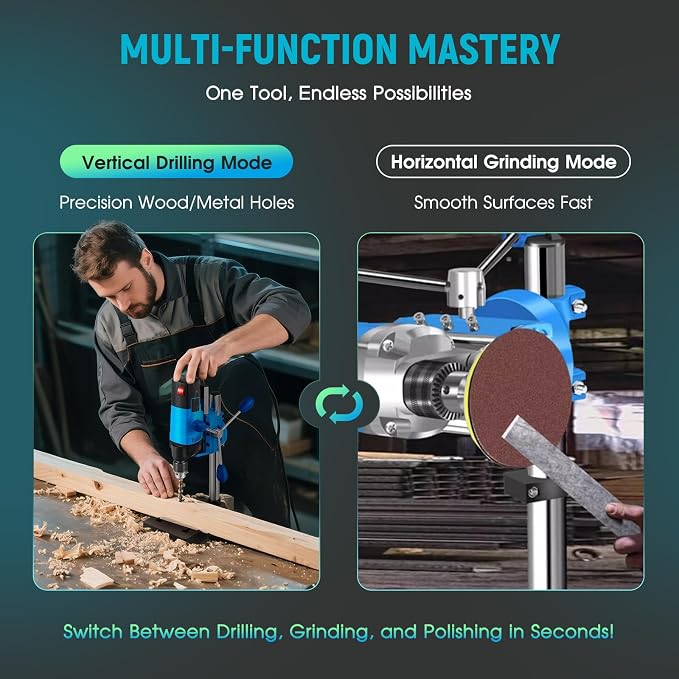 Antstone Mini Benchtop Drill Press 6-Speed 2800RPM Drill Press Rotary Tool Workstation Stand Precision Benchtop Drilling Machine 1200W Electric Portable Table Driller 3.15 Inch Depth