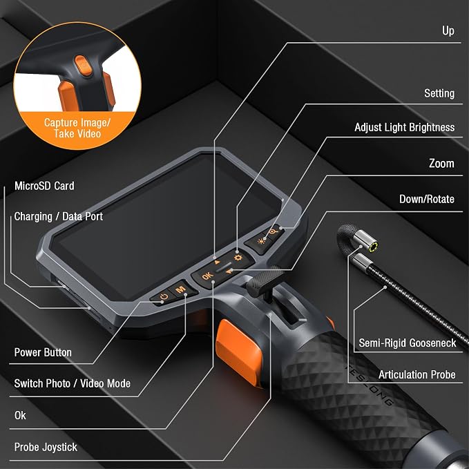 Teslong Two-Way Articulating Borescope & Rigid Rifle Borescope