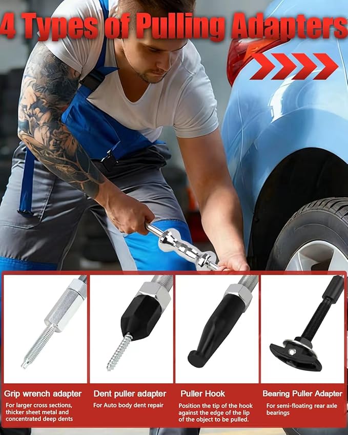 12-Way Slide Hammer Puller Set, Front Wheel Hub Remover & Rear Wheel Axle Removal Tool, Heavy Duty Bearing Puller Set with Carry Box
