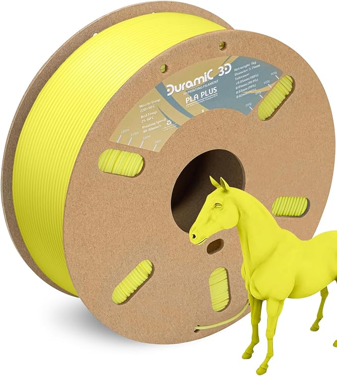 DURAMIC 3D PLA+ Printer Filament 1.75mm PLA Plus Neatly 2Kg Spool(2.2lbs) | PLA Pro Tougher and Stronger, Dimensional Accuracy Probability +/- 0.02mm Light yellow
