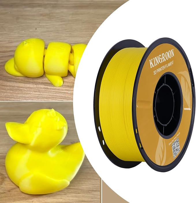 Kingroon High Speed PLA 3D Printer Filament 1.75mm, 3D Printer Rapid Filament for 30-600mm/s Hyper Printing Filament, Dimensional Accuracy +/- 0.03 mm, 1kg Plastic Spool(2.2lbs) (Yellow)