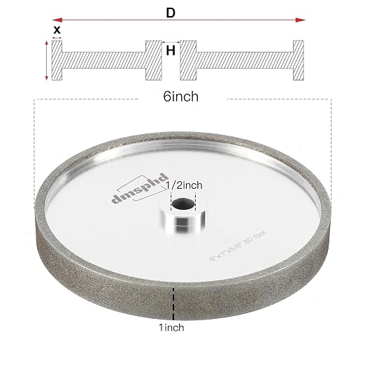 CBN Grinding Wheel with 6 inch 180 Grit,1/2'' Bore,1'' Wide, Suitable for high-Speed Steel,for All Kinds of 6 inch Bench Grinders