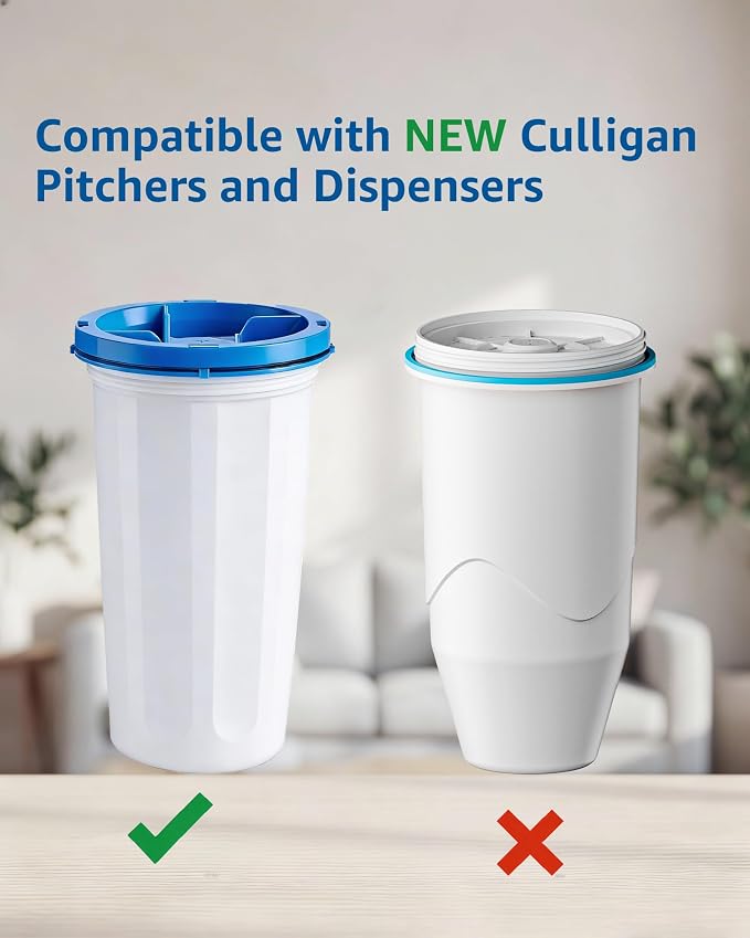 Replacement for New Culligan Pitcher & Dispenser ZEROF01 Water Filter Cartridge, 5-Stage Advanced Filtration, Reduces Lead, Total PFAS, Mercury, Fluoride & Chlorine by GAMOTH, 4 Count