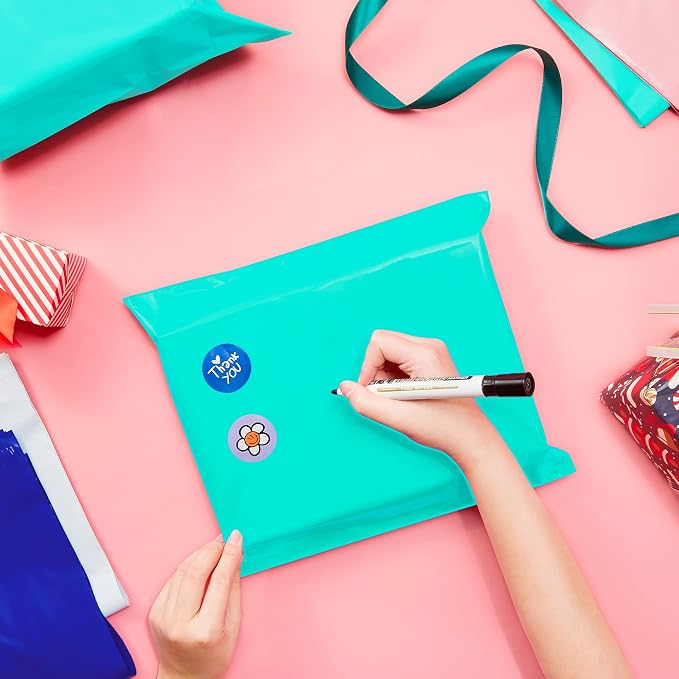 Fuxury Poly Mailers 14.5x19'' 50Pcs, Waterproof Shipping Bags for Clothing | Strong Adhensive Shipping Envelopes for Small Business, Self Seal Mailers Poly Bags Mailing Envelopes Teal