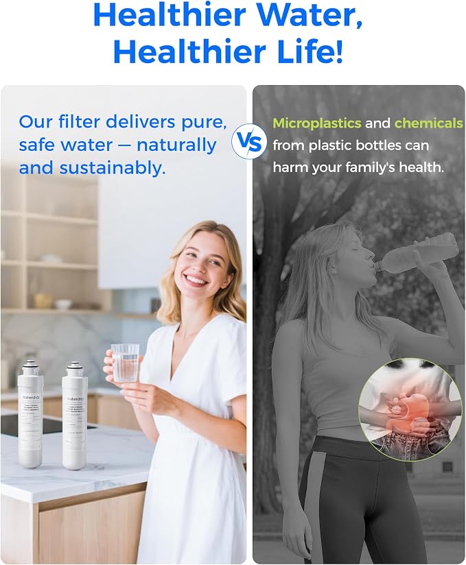Waterdrop UVF2 Cooler Filter Compatible with Brio®2 Stage Water Filter Replacement NFMPP5M, MIB200PKF, UVF2 Series Models of Brio® Bottleless Water Cooler Dispenser CLPOU520UVF2, CLCTPOU520UVF2 2 Pack