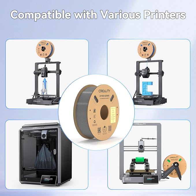 Official Creality Hyper PETG Filament 1.75mm, High Speed 600mm/s 3D Printer Filament PETG, 1kg(2.2lbs)/Spool, Dimensional Accuracy ± 0.05 mm