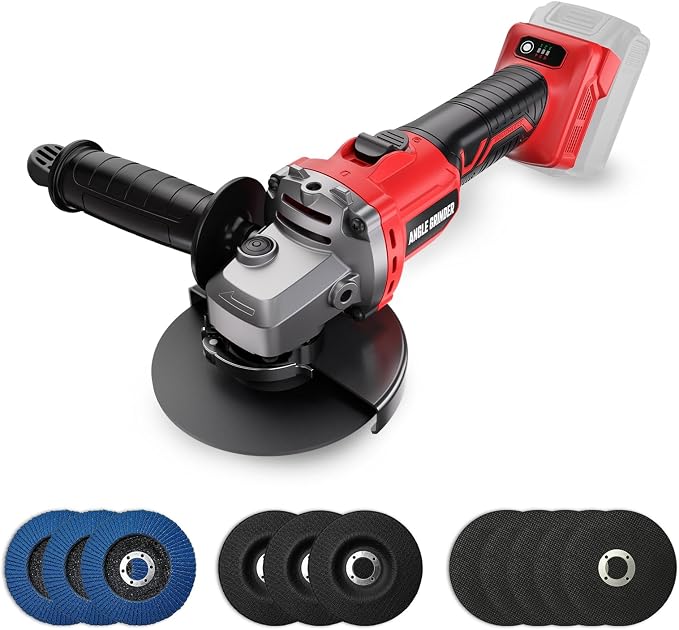 Angle Grinder 4-1/2" Cordless Compatible with Milwaukee 18V/M18 Battery, 6 Variable Speed Power Grinder, Brushless Angle Grinder Power Tools For Cutting Grinding Polishing (Tool Only)