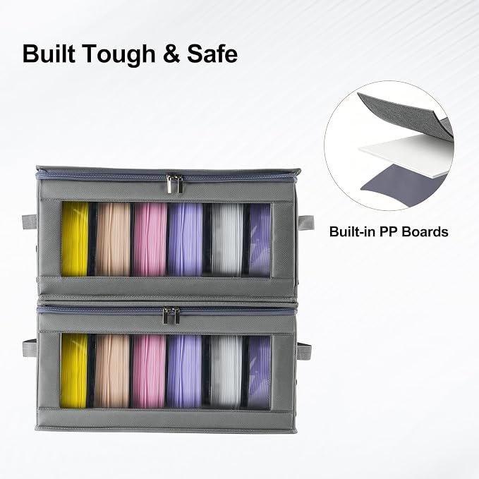 Filament Dry Storage Box, 4 Pack Large Capacity 3D Printer Filament Storage Containers, Reusable Organizer with Clear Viewing Window and Dual Zipper, Moisture-Resistant for PLA/ABS/PETG