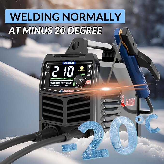 GZ GUOZHI Stick Welder 210Amp Large LED Display Digital Inverter IGBT Welding Machine,110V/220V Dual Voltage Hot Start Portable MMA ARC Welder Machine