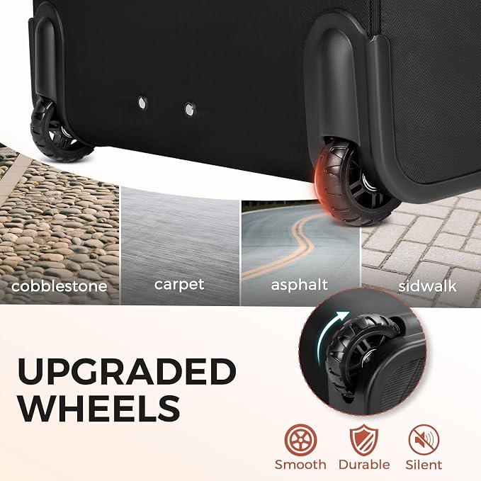 Ytonet Rolling Laptop Bag, Rolling Briefcase for Women with Lock, 17.3 Inch Carry On Laptop Bag with Wheels, Roller Bag with Insulated & Waterproof Pocket, Teacher Bag for Work Travel Business College