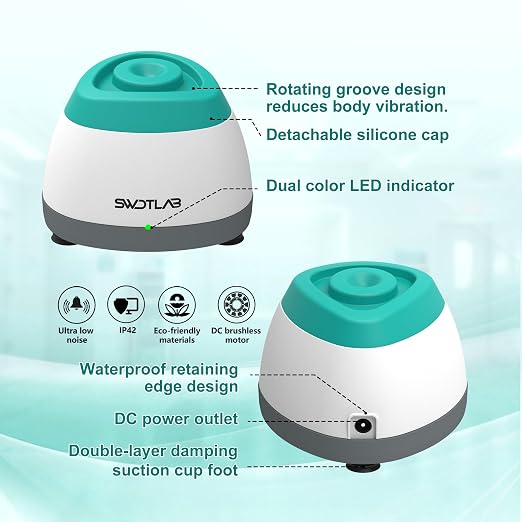 Mini Vortex Mixer 3500RPM, Touch Nail Polish Shaker Lash Glue Shaker, Lab Paint Shaker for Tattoo Ink Acrylic Paint Test Tubes, DC Brushless Motor, 3s Mix, Silicone Cap (Green)