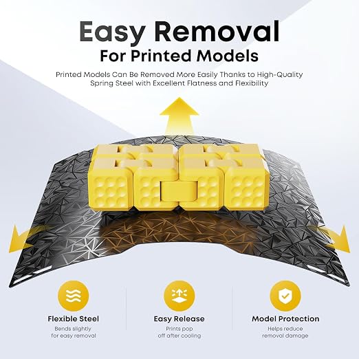 3D Printer Build Plate for Bambu Lab A2L/H2C, PET+PEO, 335x325mm | Dual texture, carbon fiber & diamond finish, flexible spring steel, easy removal, PLA TPU PETG, up to 120°C bed temp