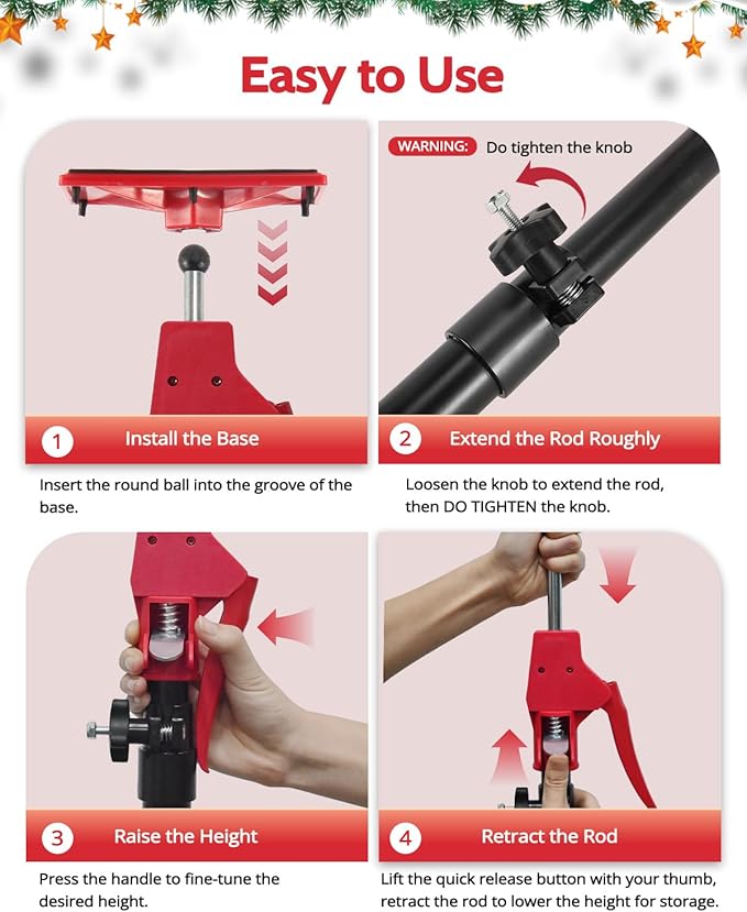 XINQIAO Cabinet Jacks for Installing Cabinets, Light Duty Third Hand Tools Adjustable Support Pole from 45 in to 113.6 in, 2 PCS