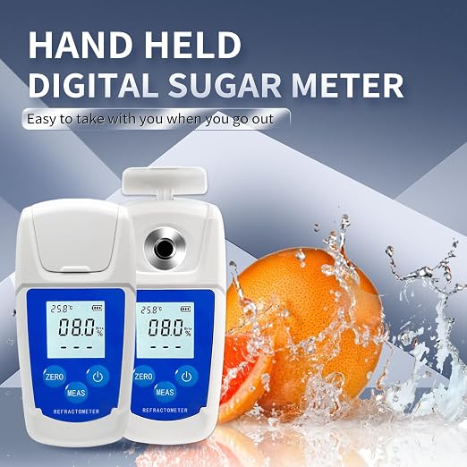 High Precision Digital Brix Refractometer with ATC for Sugar Content Test 0-55% Brix Tester Brix Meter for Drinking Water Beverage Fruit Juice