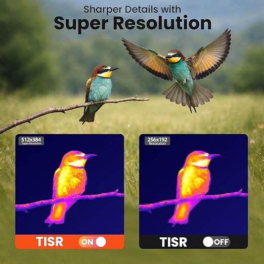 Android Thermal Camera 512x384 for Home HVAC Inspection | 256x192 IR, -4°F~1022°F, 2.8" LCD, for electrical, plumbing, automotive, DIY diagnostics