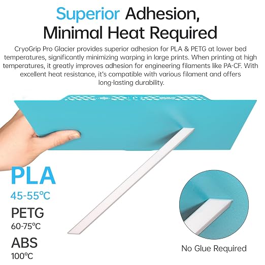 BIQU CryoGrip Pro Glacier Build Plate for Centauri Carbon 3D Printer, Double-Sided Fine Textured Spring Steel Sheet, Firm Adhesion, 260x286.5mm, 1 Piece