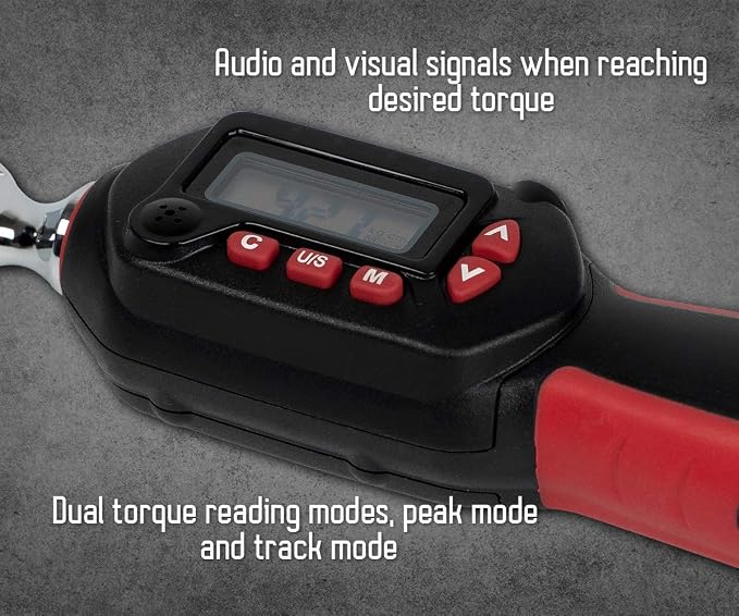 Tapha Tools 3/8 inch Digital Torque Wrench 1.11-22.12 ft-lbs (1.5-30 N-m) Torque Range, Accurate to ±2% Dual Direction, LED and Buzzer Notification, Preset Memory, ISO 6789, Calibrated (WP3N-T030BN)