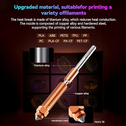 Creality Official K1/K1 MAX/K1C/K1 SE Upgrade Hotend New Version, K1C Ceramic Heating Block Kit, Support 300°C High Temperature and 600mm/s Fast Speed Printing, for Creality K1 Series 3D Printer