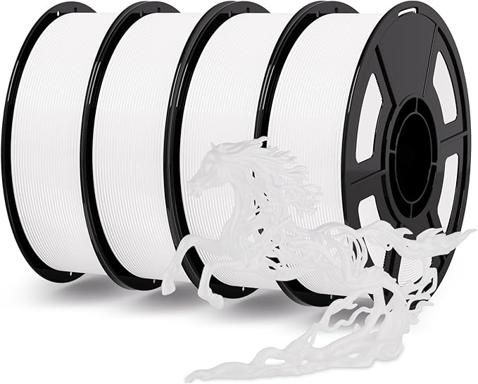 IEMAI PETG Filament 1.75mm Bundle 4KG White, 3D Printer Filament 30-300mm/s Printing Compatible with Bambu Lab, AMS, AMS Lite, Dimensional Accuracy +/- 0.02mm
