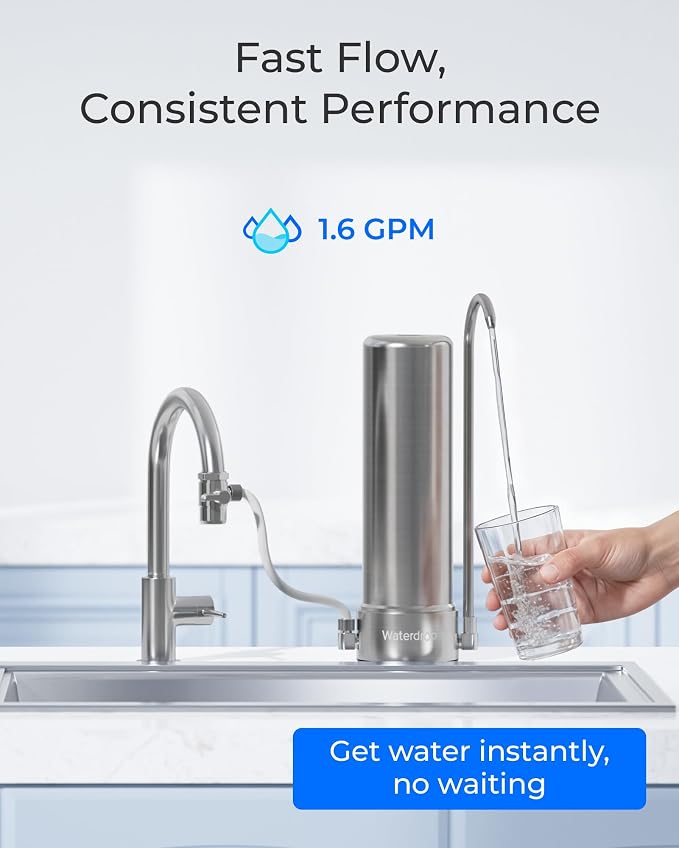 [Original] Waterdrop CFF-01 Water Filter Replacement for Waterdrop WD-CTF-01/CTF-02, NSF/ANSI 42&372 Certified, 5-stage Water Filter, Reduces Heavy Metals, Bad Taste and Up to 99% of Chlorine