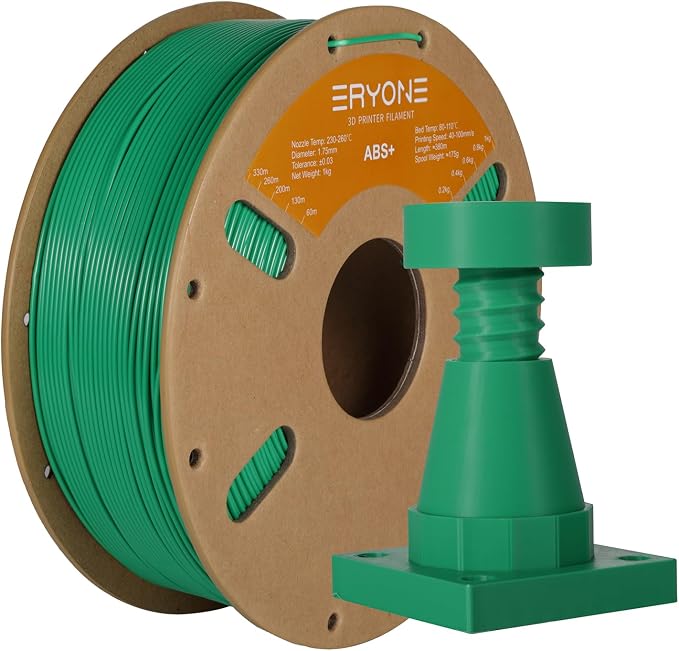 ERYONE ABS Filament, ABS+ 3D Printer Filament 1.75mm +/- 0.03mm, Heat Resistant, High Toughness & Impact Resistance, 1kg (2.2LBS)/Spool, ABS Plus Green