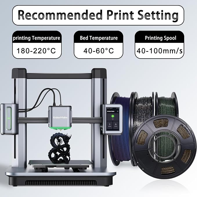 YOUSU 3D Printer Filament Galaxy PLA Filament 1.75mm, 3D Printing Filament Bundle, Multi Color PLA Filament Glitter 250g X 4 Color Pack.