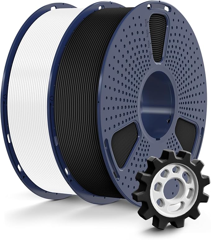 SUNLU High Speed PETG Filament 1.75mm Bundle, Less Stringing PETG 3D Printer Filament, 2kg in Total, 1kg per Spool, 2 Pack, Black+White