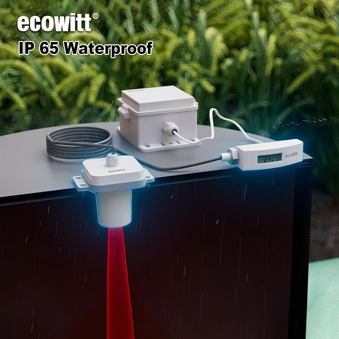ECOWITT LDS01 Laser Distance Measuring Meter for Water Level, Snow Depth Measurement, Class 1, 915 MHz