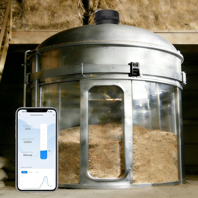 Ultrasonic Level Sensor with 2.4G WiFi,Non-Contact Liquid & Solid Level Monitor,Tuya Smart & Smart Life APP Remote Control for Water Tank, Grain Bin,Waterproof Outdoor,G2 Tank Monitor Indicator Alarm