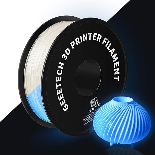 GEEETECH Glow Blue in The Dark PLA, 3D Printer PLA Filament 1.75mm, Dimensional Accuracy +/- 0.03 mm, 1kg (2.2LBS)/Spool