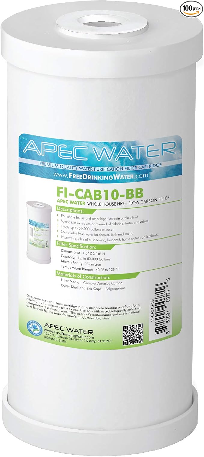 APEC Water Systems 10" Whole House High Flow GAC Carbon Replacement Water Filter (FI-CAB10-BB)