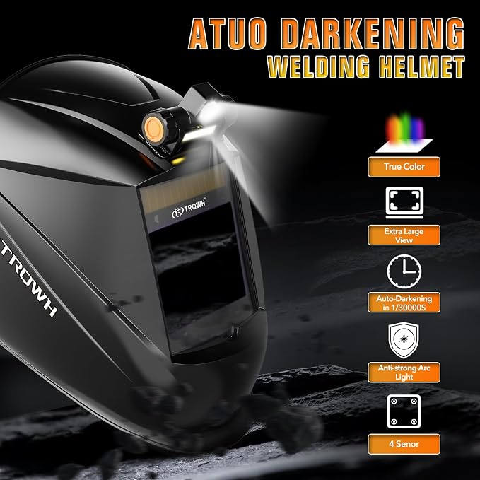 TRQWH Portable Welder Machine 110V ARC Handheld Welder & Auto Darkening Welding Helmet